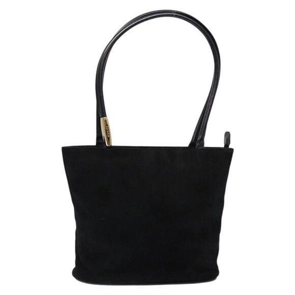 GUCCI Shoulder Bag Suede Black Gold Auth bs28638 - Picture 1 of 16